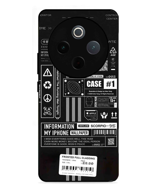 InfoGraph Aesthetic Metal Back Cover Phone Case for Vivo T4