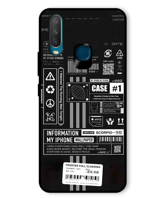 InfoGraph Aesthetic Metal Back Cover Phone Case for Vivo U10