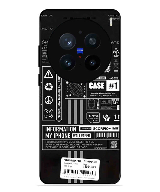 InfoGraph Aesthetic Metal Back Cover Phone Case for Vivo X200 Pro