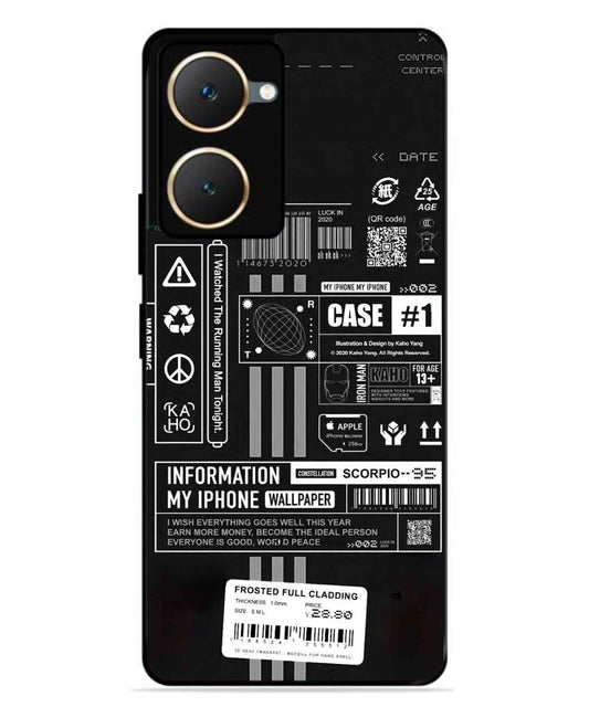 InfoGraph Aesthetic Metal Back Cover Phone Case for Vivo Y18