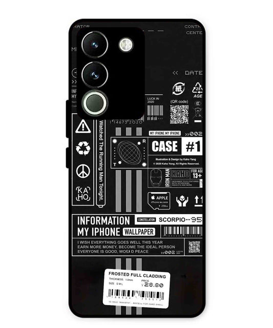 InfoGraph Aesthetic Metal Back Cover Phone Case for Vivo Y200
