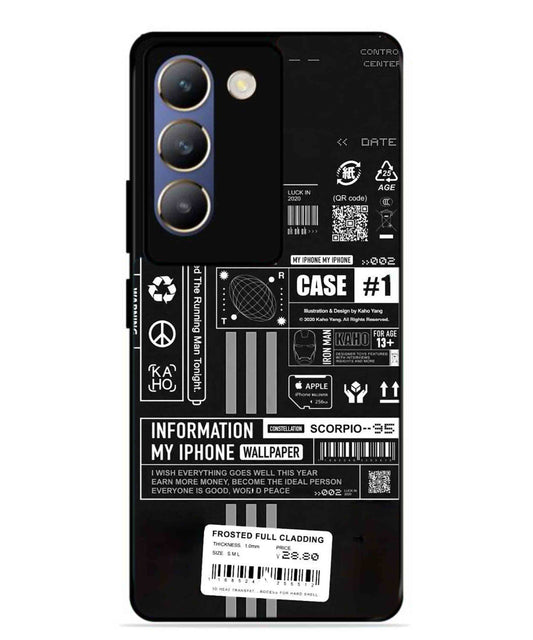 InfoGraph Aesthetic Metal Back Cover Phone Case for Vivo Y200e