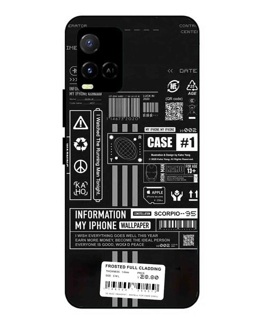 InfoGraph Aesthetic Metal Back Cover Phone Case for Vivo Y21