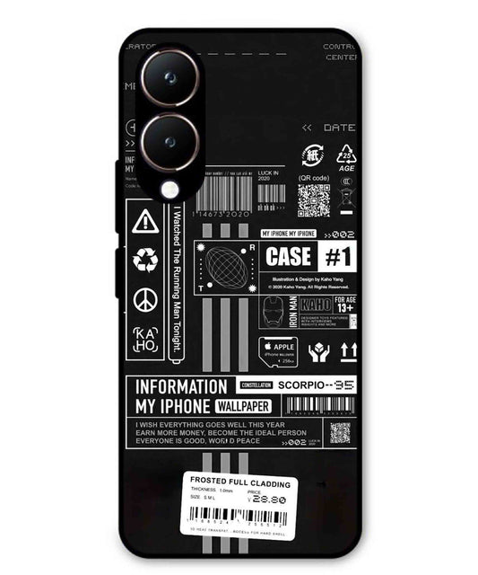 InfoGraph Aesthetic Metal Back Cover Phone Case for Vivo Y28