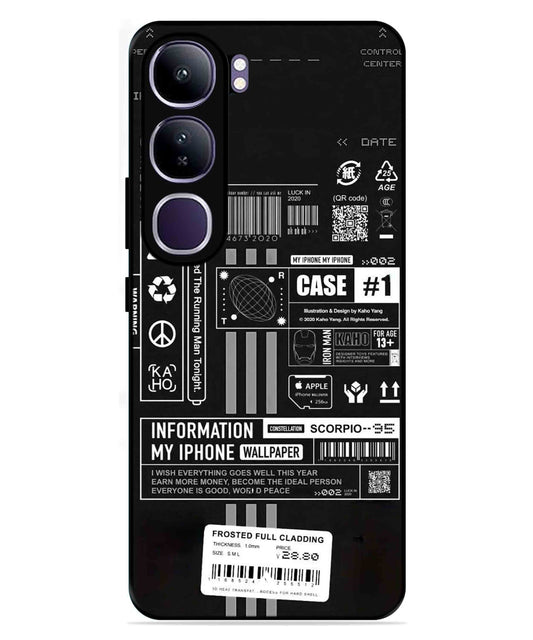 InfoGraph Aesthetic Metal Back Cover Phone Case for Vivo Y300