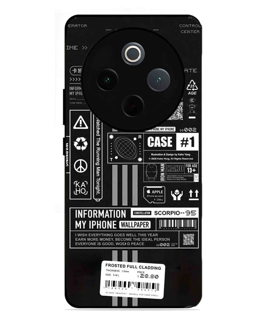 InfoGraph Aesthetic Metal Back Cover Phone Case for Vivo Y300 Pro