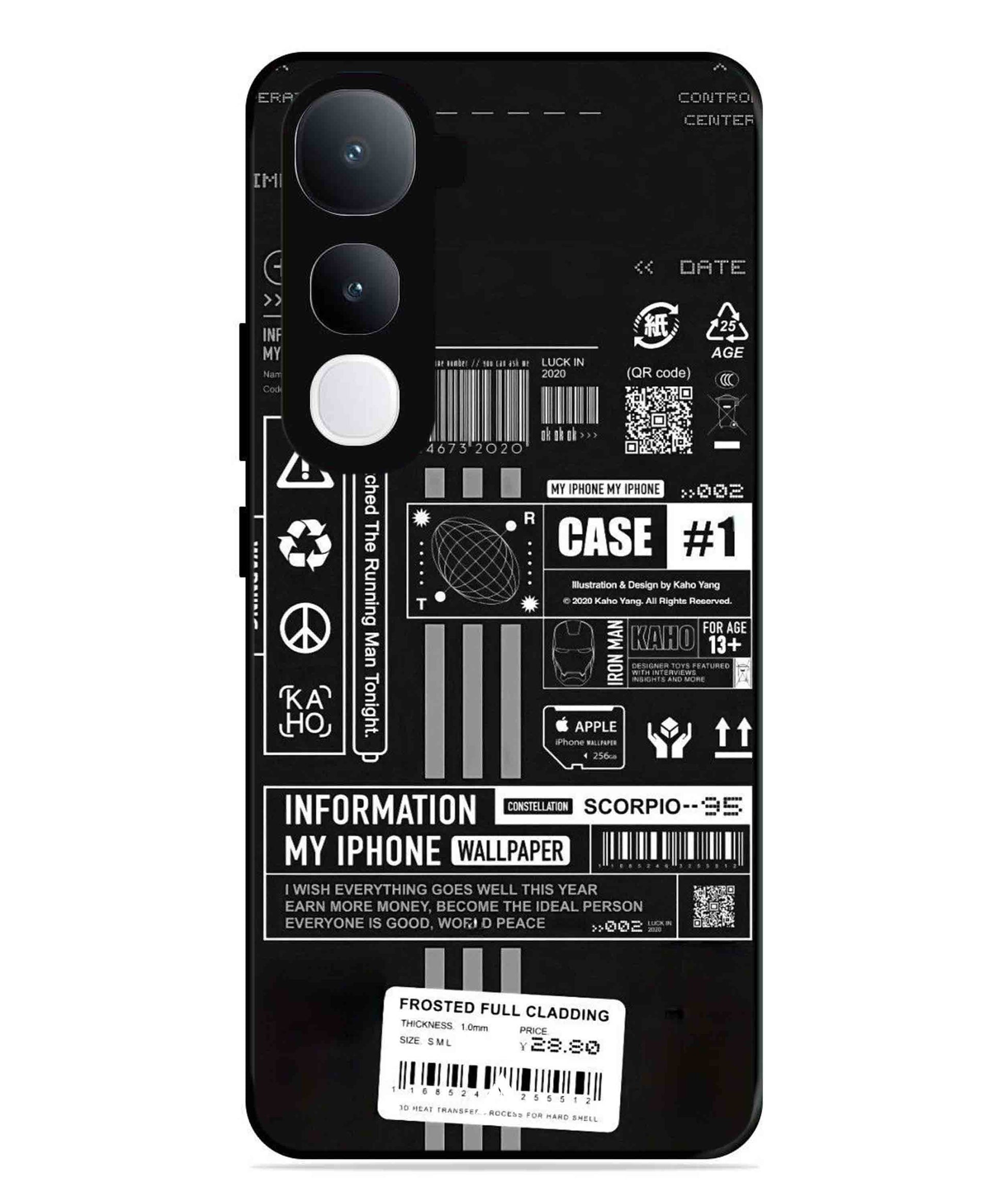 InfoGraph Aesthetic Metal Back Cover Phone Case for Vivo Y400