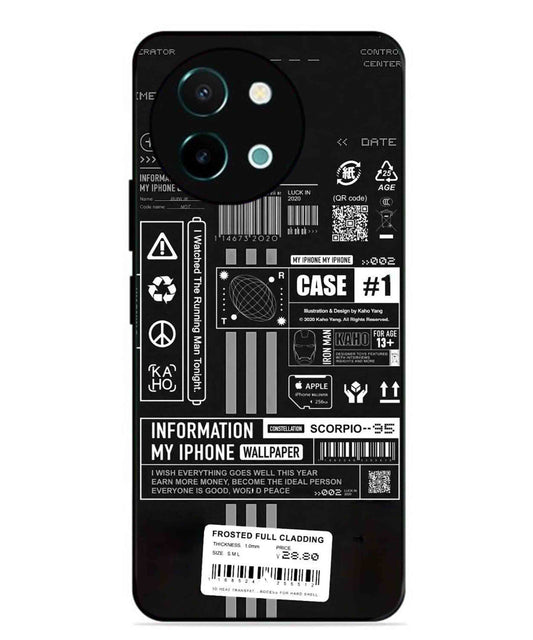 InfoGraph Aesthetic Metal Back Cover Phone Case for Vivo Y58