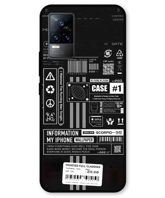 InfoGraph Aesthetic Metal Back Cover Phone Case for Vivo Y73