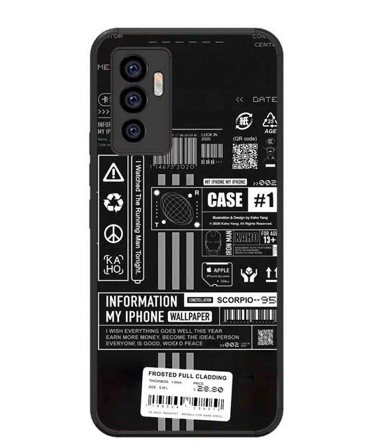 InfoGraph Aesthetic Metal Back Cover Phone Case for Vivo Y75 4G