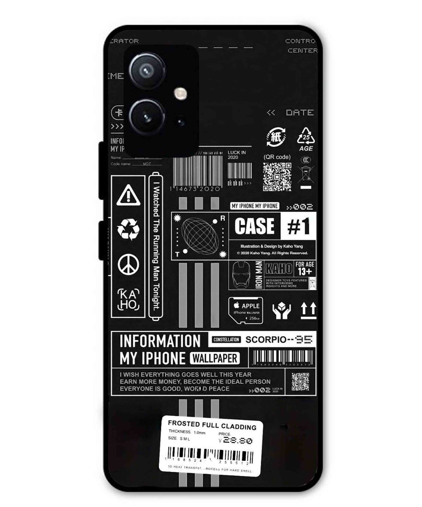 InfoGraph Aesthetic Metal Back Cover Phone Case for Vivo Y75 5G