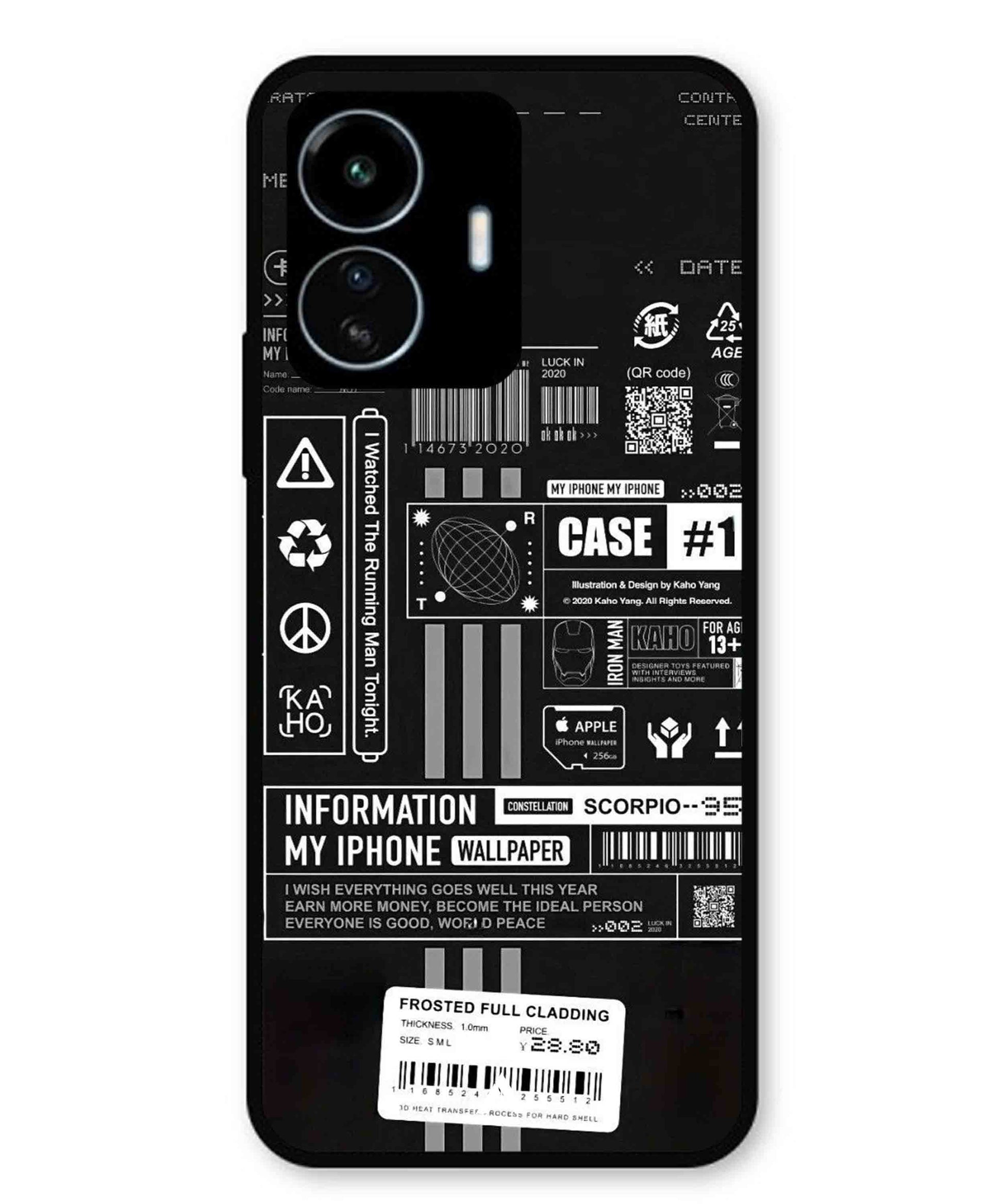 InfoGraph Aesthetic Metal Back Cover Phone Case for Vivo Y77