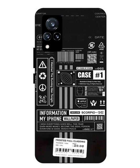 InfoGraph Aesthetic Metal Back Cover Phone Case for Vivo v21