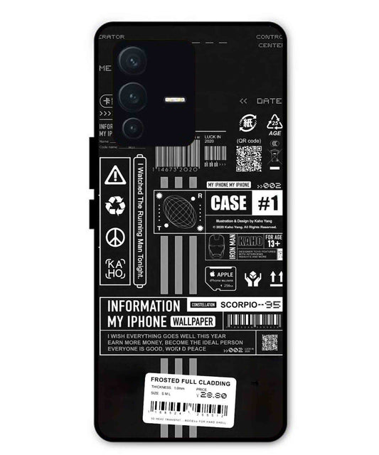 InfoGraph Aesthetic Metal Back Cover Phone Case for Vivo v23 Pro