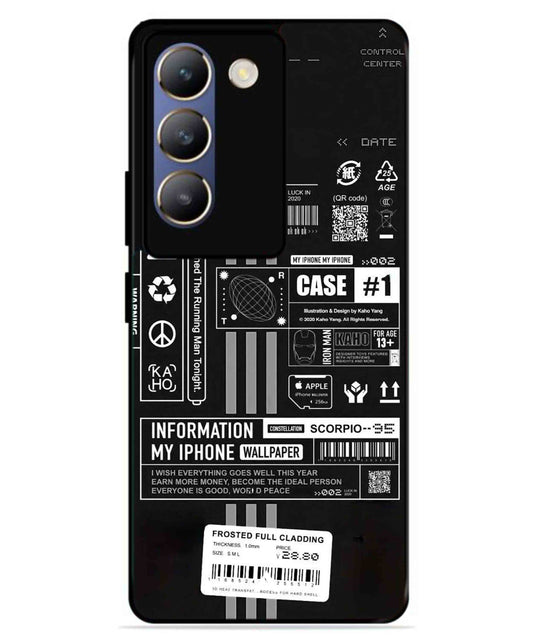 InfoGraph Aesthetic Metal Back Cover Phone Case for Vivo v30 Lite