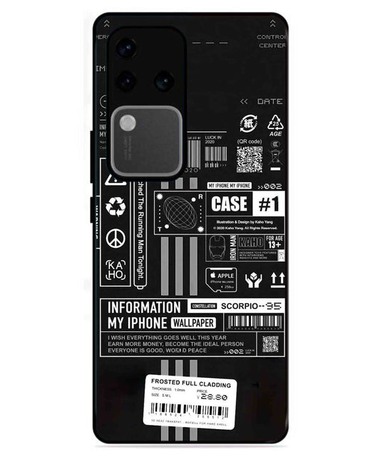 InfoGraph Aesthetic Metal Back Cover Phone Case for Vivo v30 Pro
