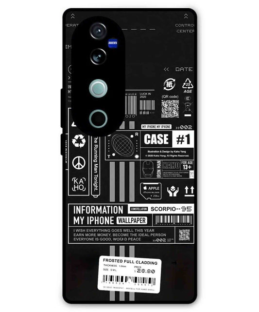 InfoGraph Aesthetic Metal Back Cover Phone Case for Vivo v40