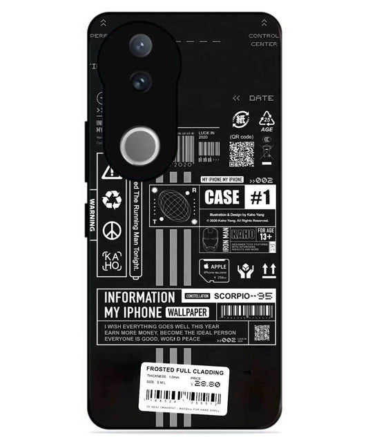 InfoGraph Aesthetic Metal Back Cover Phone Case for Vivo v50e