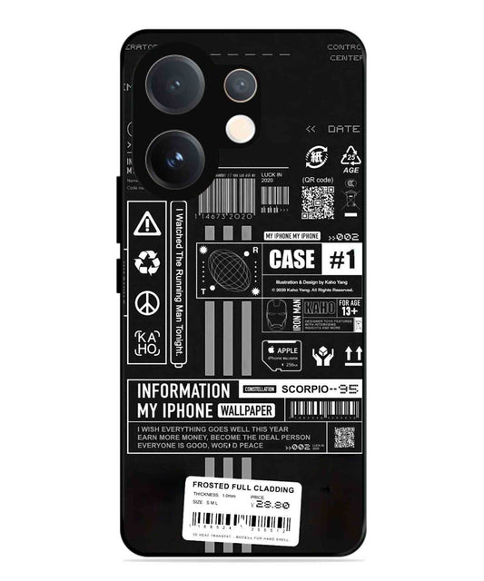InfoGraph Aesthetic Metal Back Cover Phone Case for Vivo v60
