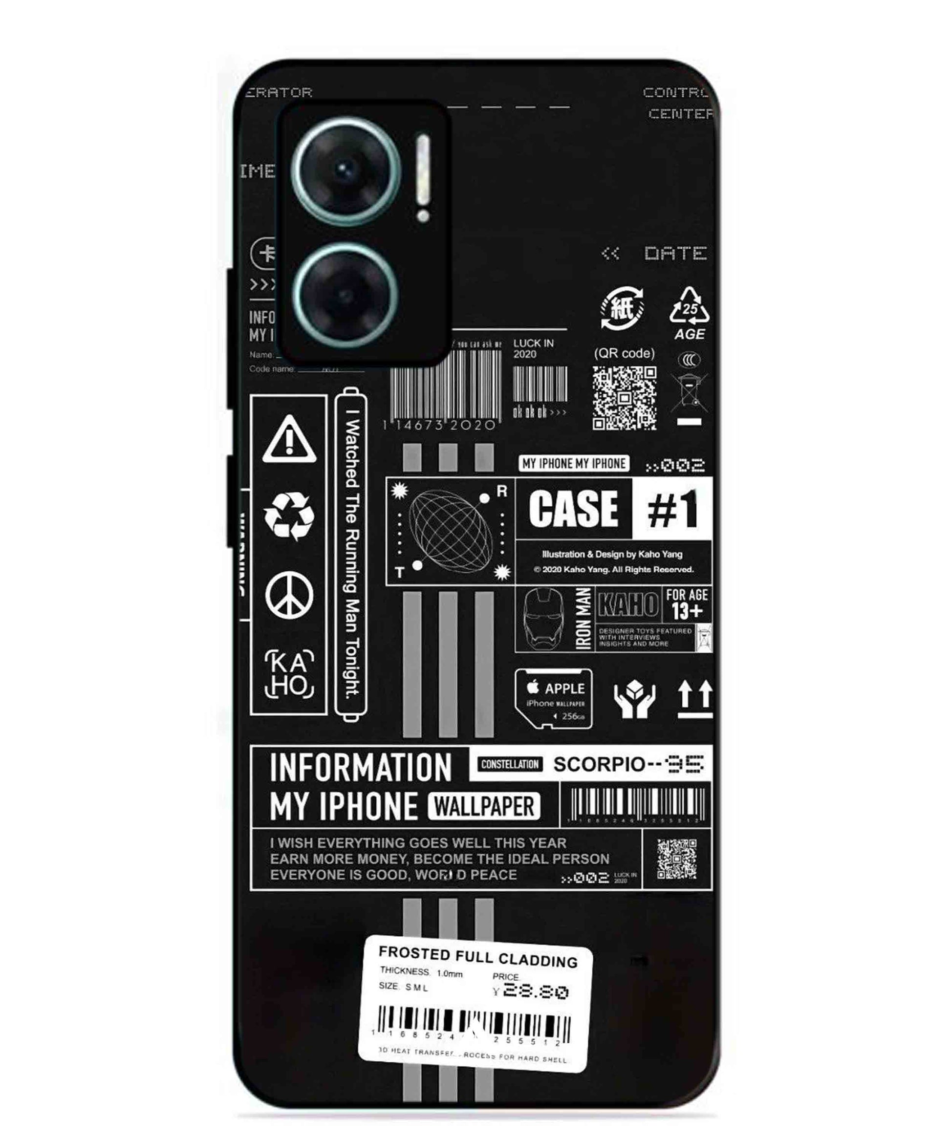 InfoGraph Aesthetic Metal Back Cover Phone Case for Xiaomi Redmi 11 Prime 5G