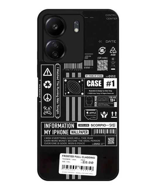 InfoGraph Aesthetic Metal Back Cover Phone Case for Xiaomi Redmi 13C 4G