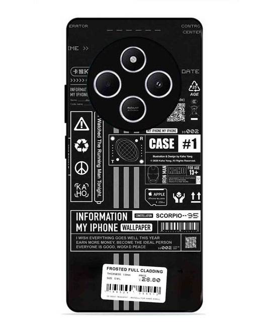 InfoGraph Aesthetic Metal Back Cover Phone Case for Xiaomi Redmi 14C
