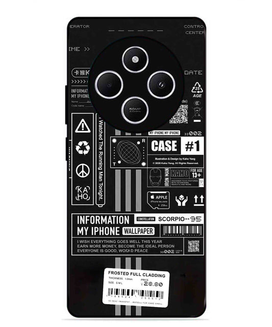 InfoGraph Aesthetic Metal Back Cover Phone Case for Xiaomi Redmi A4