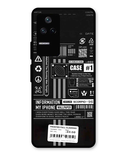 InfoGraph Aesthetic Metal Back Cover Phone Case for Xiaomi Redmi K40s