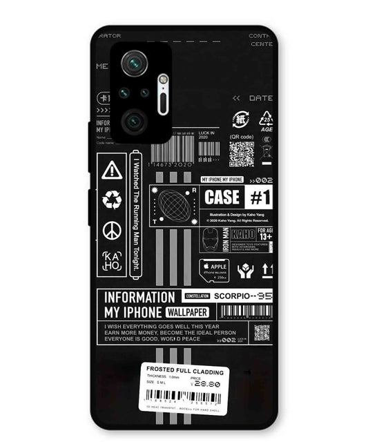 InfoGraph Aesthetic Metal Back Cover Phone Case for Xiaomi Redmi Note 10 Pro Plus