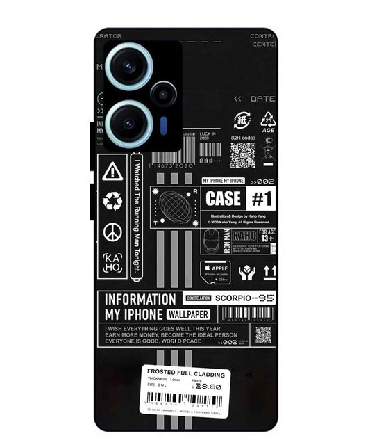 InfoGraph Aesthetic Metal Back Cover Phone Case for Xiaomi Redmi Note 12 Turbo