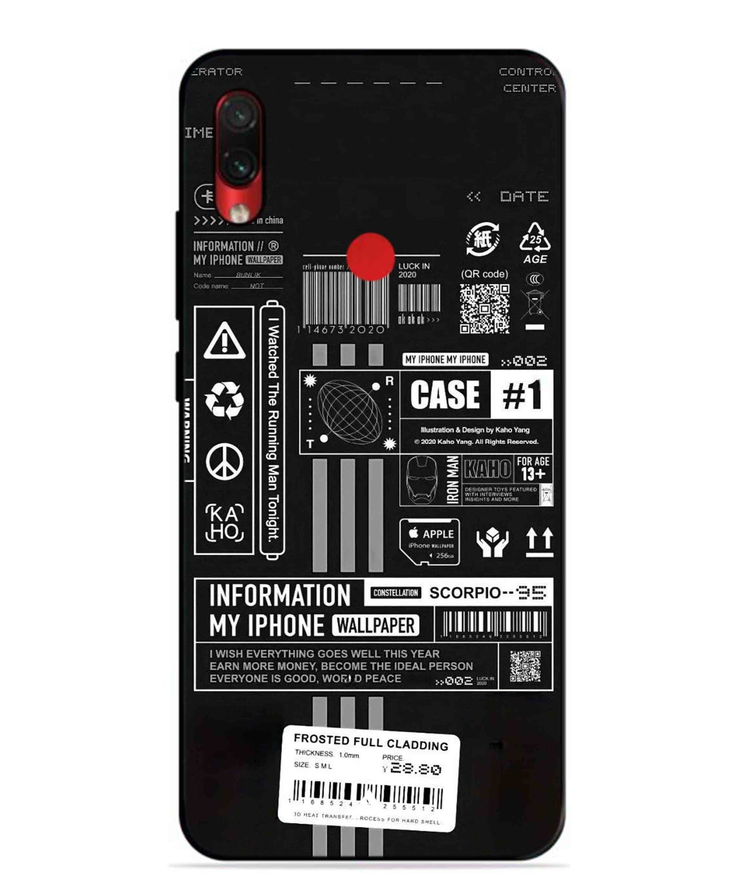 InfoGraph Aesthetic Metal Back Cover Phone Case for Xiaomi Redmi Note 7 Pro