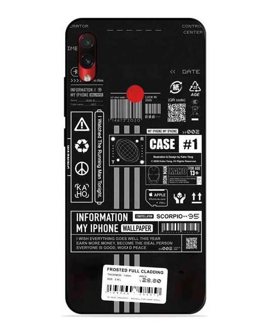 InfoGraph Aesthetic Metal Back Cover Phone Case for Xiaomi Redmi Note 7s