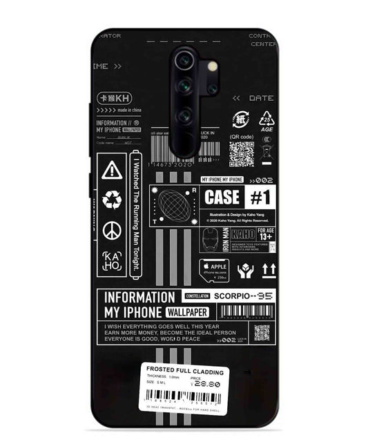 InfoGraph Aesthetic Metal Back Cover Phone Case for Xiaomi Redmi Note 8 Pro