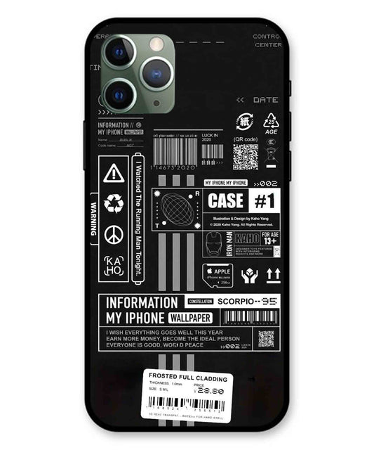 InfoGraph Aesthetic Metal Back Cover Phone Case for iPhone 11 Pro