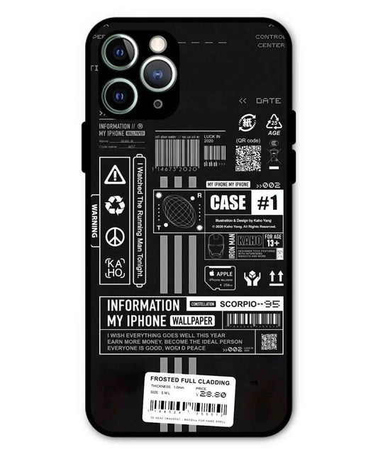 InfoGraph Aesthetic Metal Back Cover Phone Case for iPhone 11 Pro Max