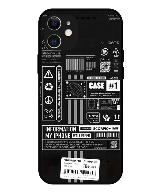 InfoGraph Aesthetic Metal Back Cover Phone Case for iPhone 12