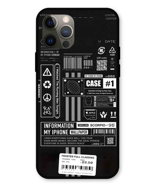 InfoGraph Aesthetic Metal Back Cover Phone Case for iPhone 12 Pro