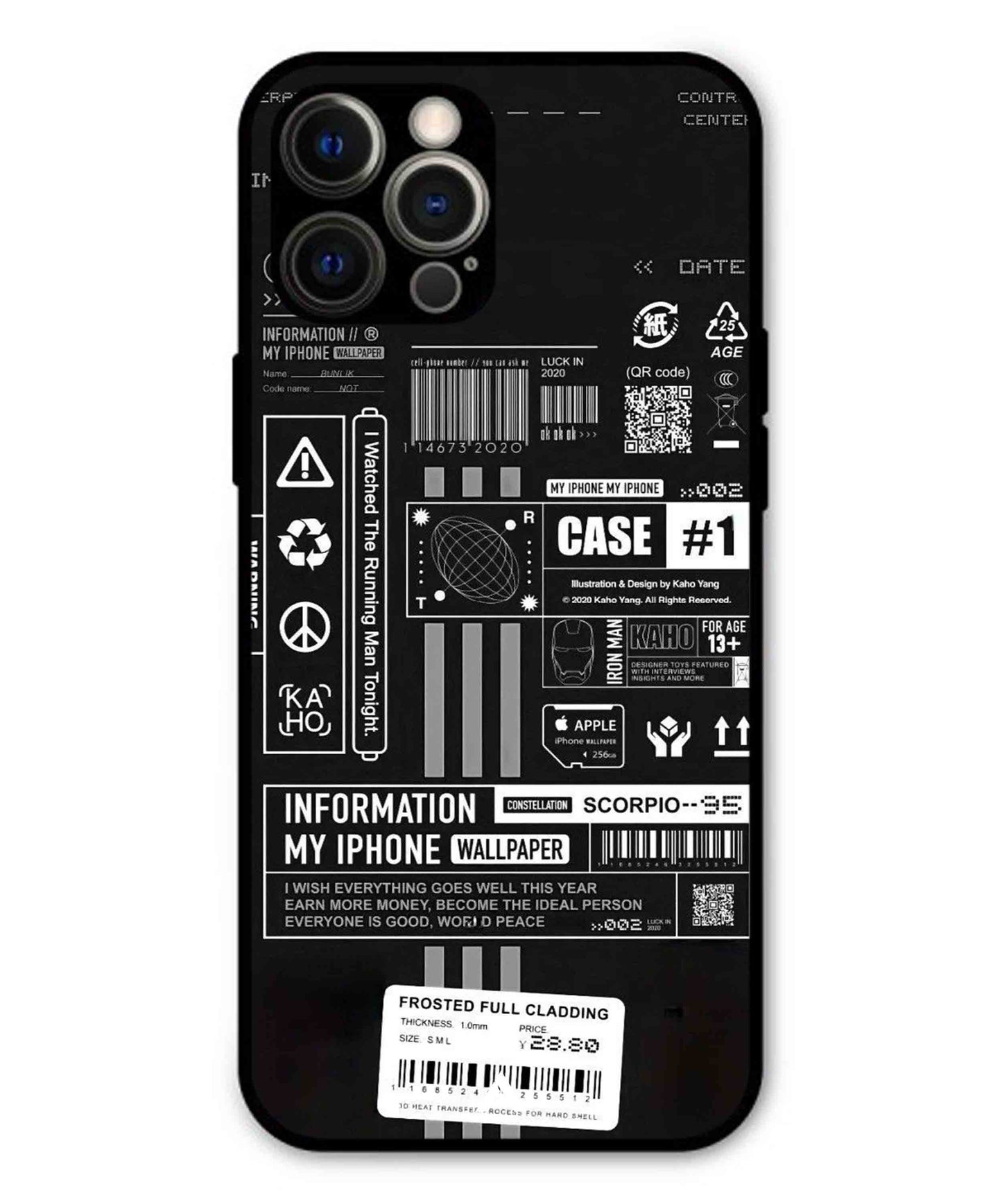 InfoGraph Aesthetic Metal Back Cover Phone Case for iPhone 12 Pro Max