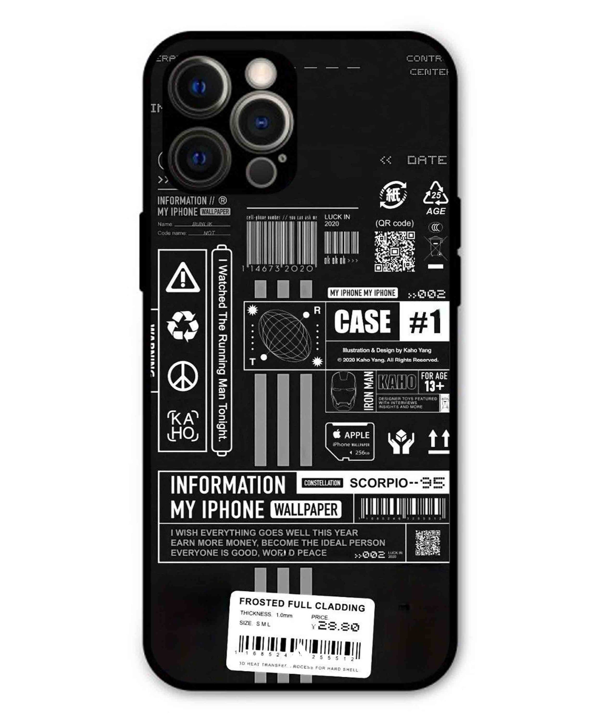 InfoGraph Aesthetic Metal Back Cover Phone Case for iPhone 12 Pro Max