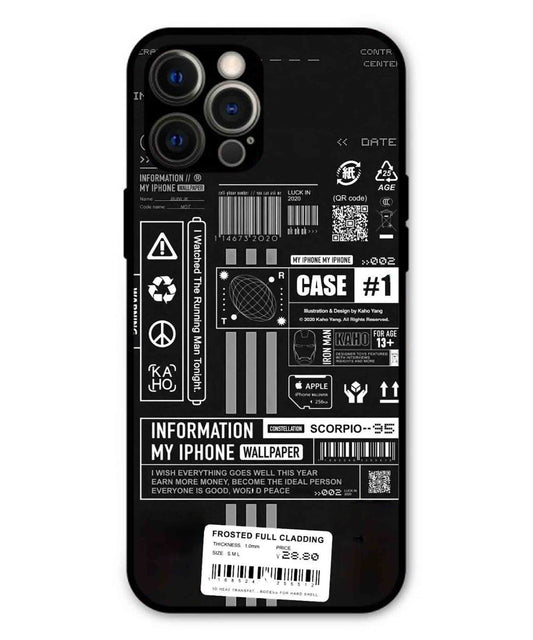 InfoGraph Aesthetic Metal Back Cover Phone Case for iPhone 12 Pro Max