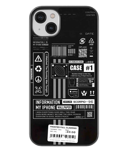 InfoGraph Aesthetic Metal Back Cover Phone Case for iPhone 13