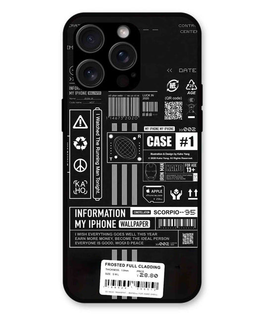 InfoGraph Aesthetic Metal Back Cover Phone Case for iPhone 13 Pro Max