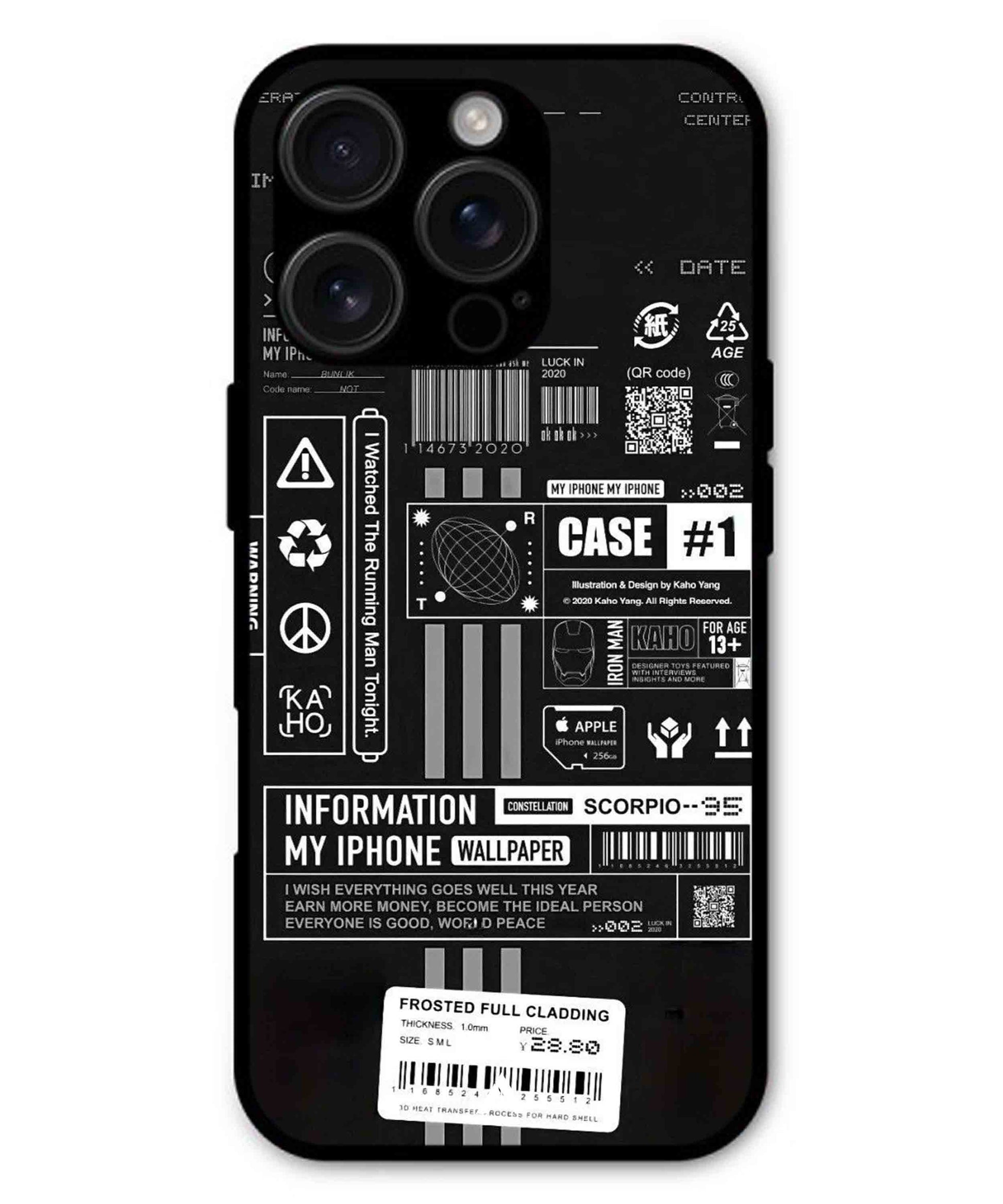 InfoGraph Aesthetic Metal Back Cover Phone Case for iPhone 16 Pro