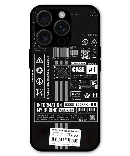 InfoGraph Aesthetic Metal Back Cover Phone Case for iPhone 16 ProMax
