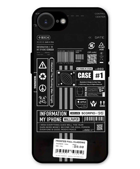 InfoGraph Aesthetic Metal Back Cover Phone Case for iPhone 16e