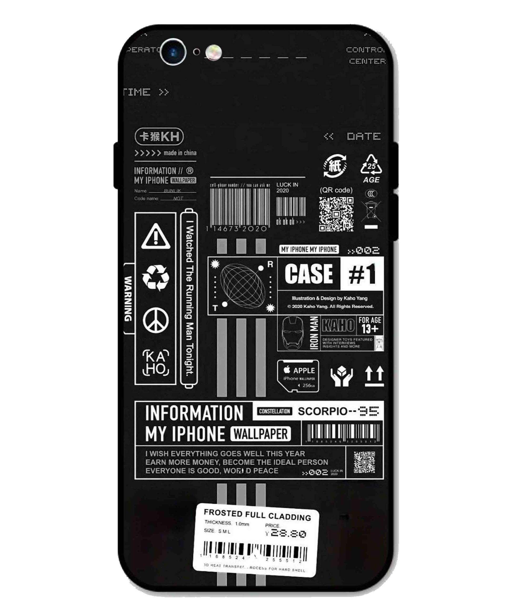 InfoGraph Aesthetic Metal Back Cover Phone Case for iPhone 6 Plus