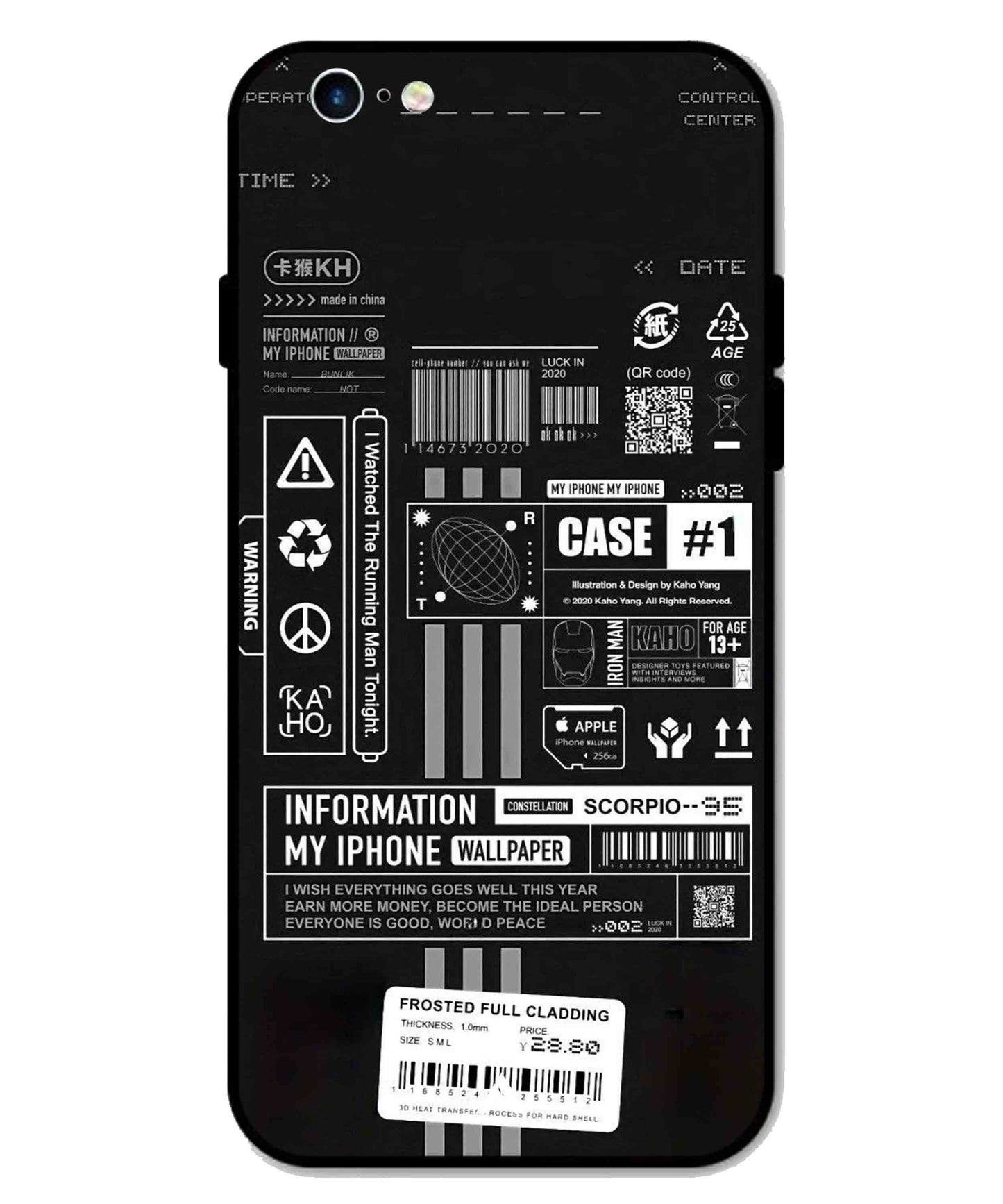 InfoGraph Aesthetic Metal Back Cover Phone Case for iPhone 6s