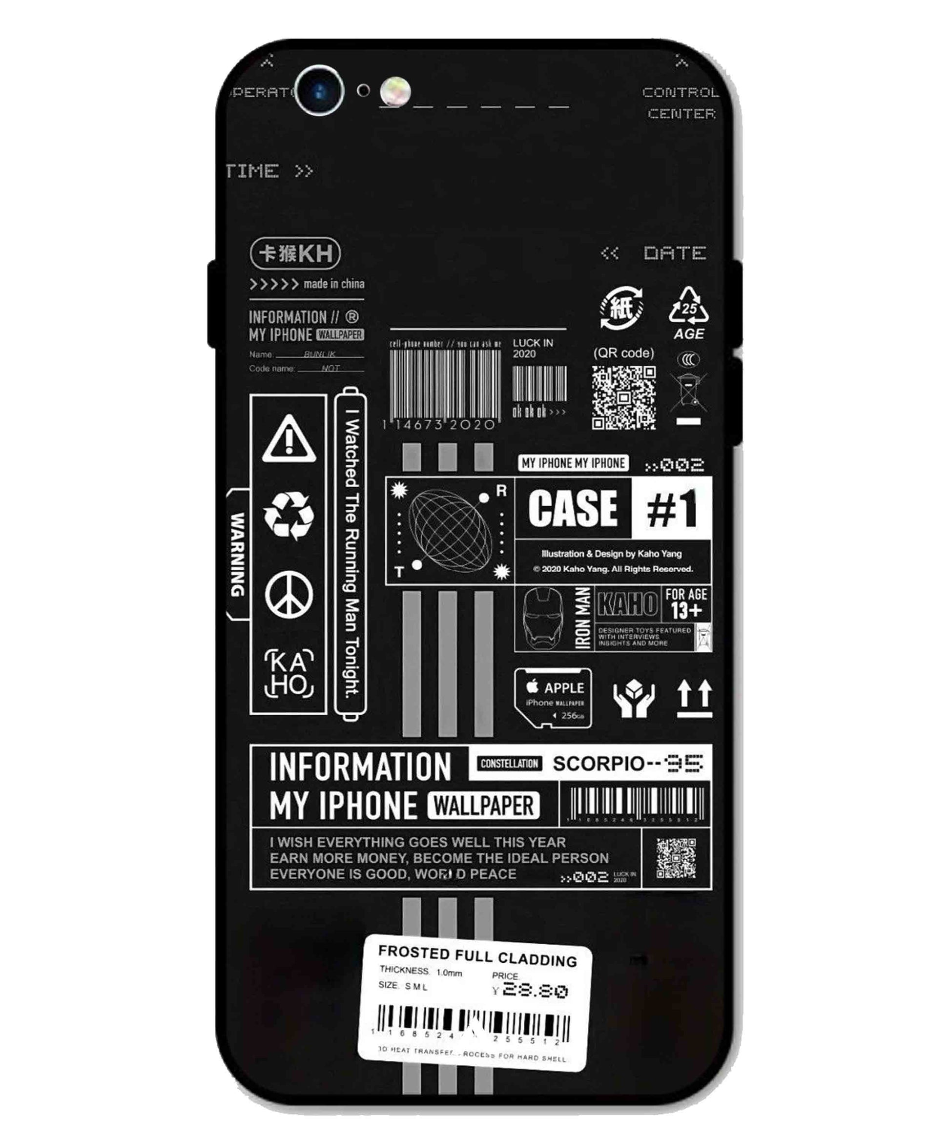 InfoGraph Aesthetic Metal Back Cover Phone Case for iPhone 6s