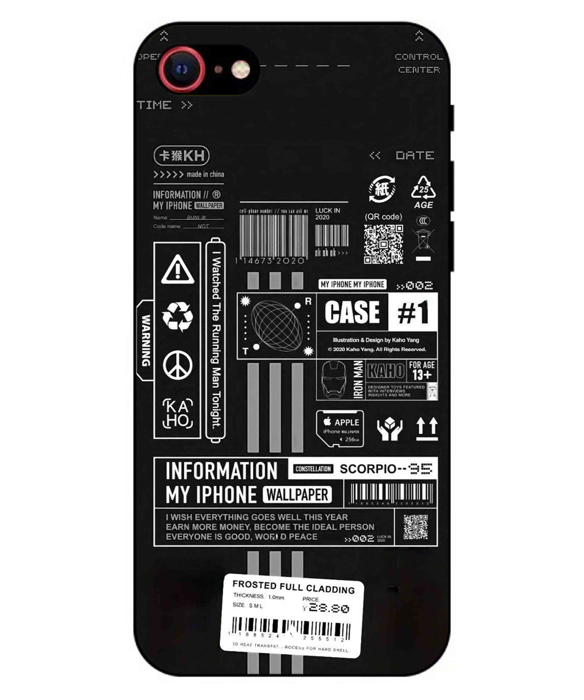InfoGraph Aesthetic Metal Back Cover Phone Case for iPhone 7