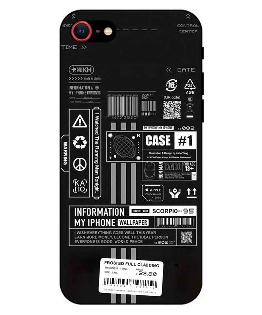 InfoGraph Aesthetic Metal Back Cover Phone Case for iPhone 7